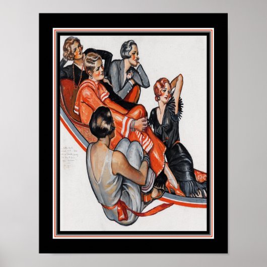 Art Deco "Die kleine dunkle Blondine sagte.." ca. Poster (Vorne)