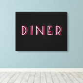 Art Deco Diner Sign Leinwanddruck (Insitu (Holzboden))