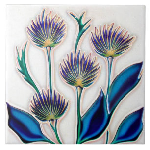 Art Deco Distel-Wanddekoration Art Nouveau Fliese