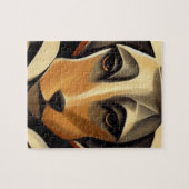 Art Deco Dog Face Puzzle (Horizontal)