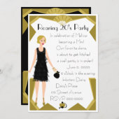 Art Deco Doll Einladung (Vorne/Hinten)