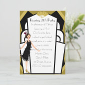 Art Deco Doll Einladung (Stehend Vorderseite)