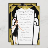 Art Deco Doll Einladung (Vorne/Hinten)