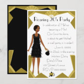 Art Deco Doll Einladung (Vorne/Hinten)