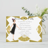 Art Deco Doll Einladung (Stehend Vorderseite)