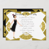 Art Deco Doll Einladung (Vorne/Hinten)