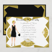 Art Deco Doll Einladung (Vorne/Hinten)