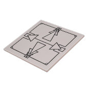 Art Deco Double Arrow auf Black und Silver Tile Fliese (Seite)