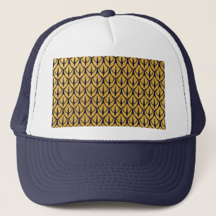 Art Deco Drachen-Schuppen - Blaue und goldene Schu Truckerkappe