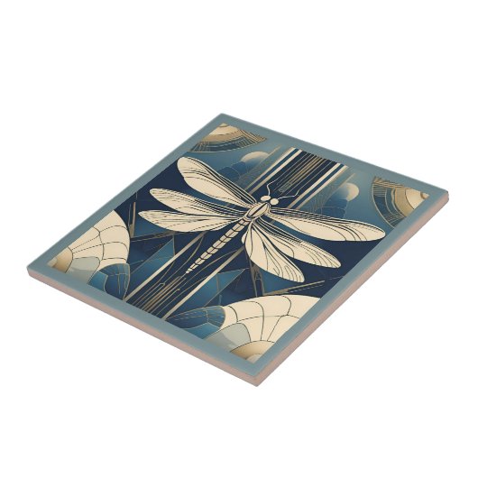 Art Deco Dragonfly Fliese (Seite)