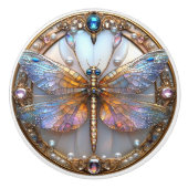 Art Deco Dragonfly Gems Pearls Keramikknauf (Vorderseite)