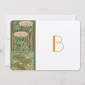 Art Deco Dragonfly Lily Pad Fairytale Wedding Einladung (Rückseite)