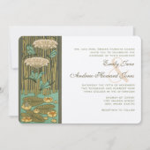 Art Deco Dragonfly Lily Pad Fairytale Wedding Einladung (Vorderseite)