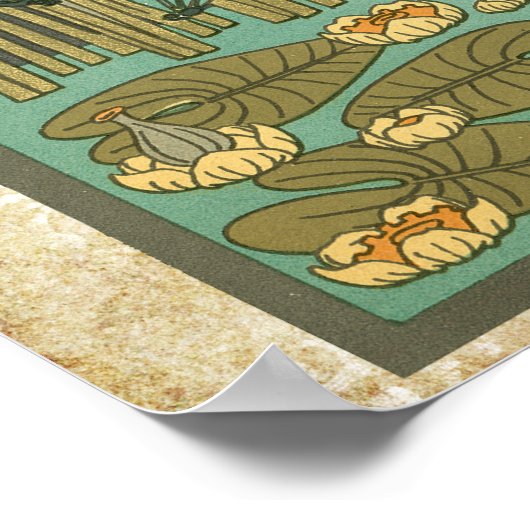 ART DECO Dragonfly Lilypad Hochzeitstabelle Poster (Ecke)
