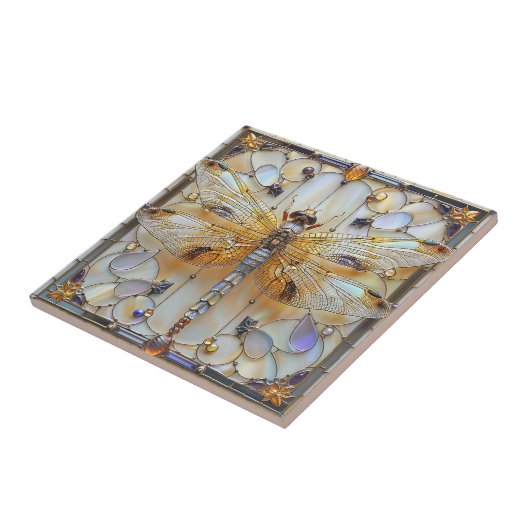 Art Deco Dragonfly Wertvolle Edelsteine aus Hartgl Fliese (Seite)