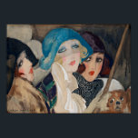 Art Deco Drei Frauen unter einem Schirm Poster<br><div class="desc">Datum: 1920. Drei Frauen unter einem Schirm der dänischen Künstlerin Gerda Wegener. Wasserfarbe Stil: Jugendstil (modern),  Art Déco.</div>