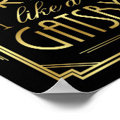Art Déco DRINK WIE GATSBY signiert Print Poster (Ecke)