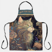 Art Deco Dusty Rose Cat Lover Schürze (Vorderseite)