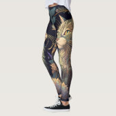 Art Deco Dusty Rose Cat Lover Yoga Leggings (Links)