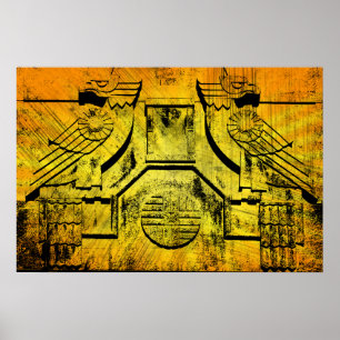 Art Deco Eagle Grunge Poster