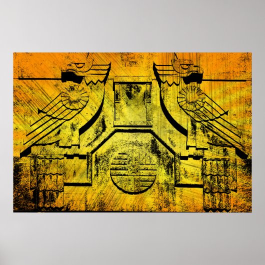 Art Deco Eagle Grunge Poster (Vorne)