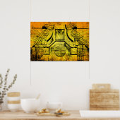 Art Deco Eagle Grunge Poster (Küche)