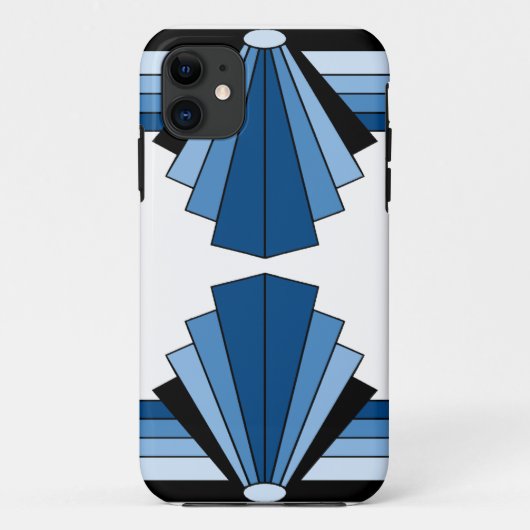 Art-Deco-Ebenen in blau Case-Mate iPhone Hülle (Rückseite)