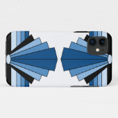 Art-Deco-Ebenen in blau Case-Mate iPhone Hülle (Rückseite (Horizontal))