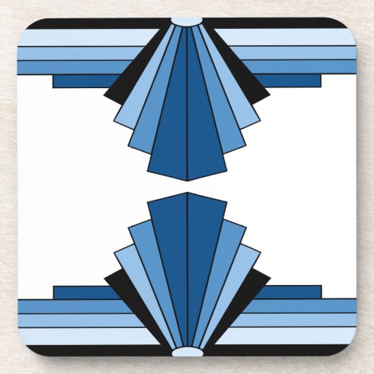 Art-Deco-Ebenen in blau Getränkeuntersetzer (Vorderseite)