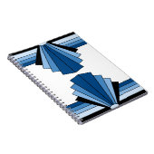 Art-Deco-Ebenen in blau Notizblock (Rechte Seite)