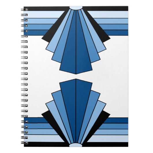 Art-Deco-Ebenen in blau Notizblock (Vorderseite)