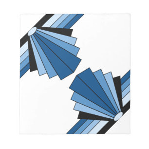 Art-Deco-Ebenen in blau Notizblock