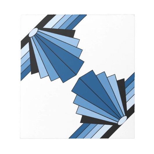 Art-Deco-Ebenen in blau Notizblock (Vorderseite)