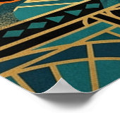 Art Deco Egyptian Black Cat Wall Art Poster (Ecke)