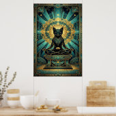 Art Deco Egyptian Pyramid Cat Wall Art Poster (Küche)