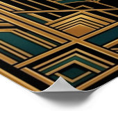 Art Deco Egyptian Revival Bastet Wall Art Poster (Ecke)