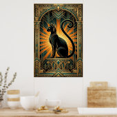 Art Deco Egyptian Revival Bastet Wall Art Poster (Küche)
