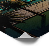 Art Deco Egyptian Revival Temple Gold & Teal Poster (Ecke)