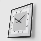 Art Deco, einfach grau Quadratische Wanduhr (Winkel)
