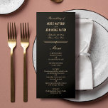 Art Deco Einfaches Rigano Menükarte<br><div class="desc">Genießen Sie Ihr Hochzeitsessen mit unserem Black Art Deco Frame 4" x 9" One-Side Flat Menu, einer raffinierten Ergänzung unserer anspruchsvollen Kollektion. Dieses elegante Menü mit einem klassischen schwarzen Art-Déco-Rahmen ergänzt die Eleganz Ihres Festes. Dieses flache Menü, das auf Ihre kulinarische Auswahl und Ihre Veranstaltungsdetails abgestimmt ist, fügt sich nahtlos...</div>