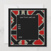 Art Deco Einladung Red Black (Rückseite)