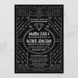 Art-Deco-Einladung zur Vintagen Engagement Einladung