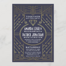 Art-Deco-Einladungen für Vintage Hochzeiten