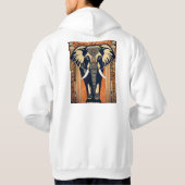 Art-Deco-Elefant Hoodie (Rückseite)