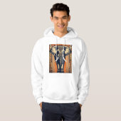 Art-Deco-Elefant Hoodie (Vorne ganz)