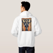 Art-Deco-Elefant Hoodie (Schwarz voll)