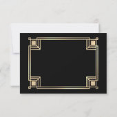 Art Deco Elegant Gold Frame RSVP Karte (Rückseite)