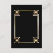 Art Deco Elegant Gold Frame Wedding Details Begleitkarte (Rückseite)