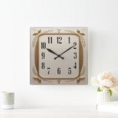 Art Deco Elegant Gold Quadratische Wanduhr (Zuhause)