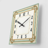Art Deco Elegant Mint Quadratische Wanduhr (Winkel)
